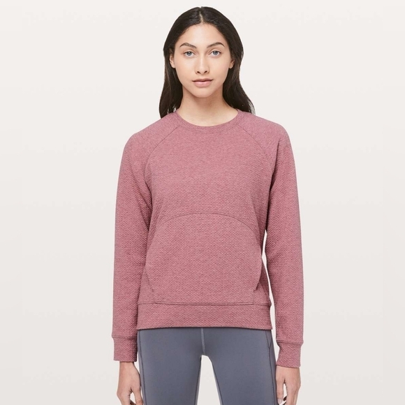 Lululemon Catch A Moment Crew Neck Sweatshirt Heathered So Merlot / So Merlot - Picture 1 of 7